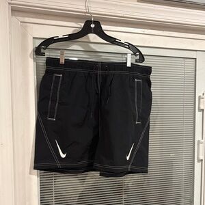 Nike Black Womens Athletic Shorts with White Stitching